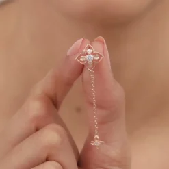 Rose Gold Artsy Floral Danglers