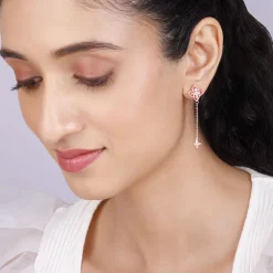 Rose Gold Artsy Floral Danglers