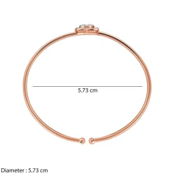 Rose Gold Aster Halo Lab Grown Diamond Bangle