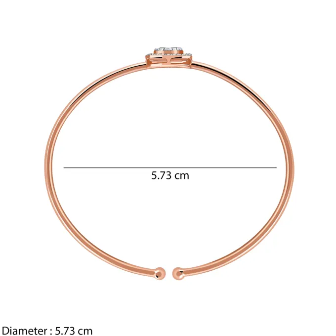 Rose Gold Aster Halo Lab Grown Diamond Bangle
