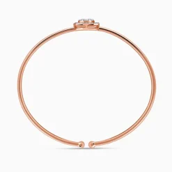 Rose Gold Aster Halo Lab Grown Diamond Bangle