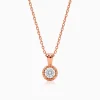 Rose Gold Aurelia Flower Pendant with Link Chain