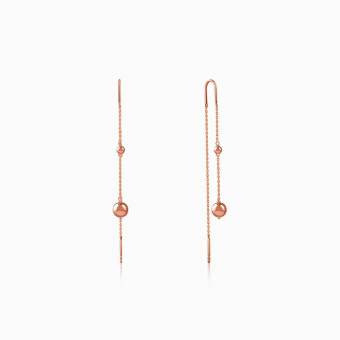 Rose Gold Aurex Beadline Sui Dhaga Earrings