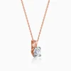 Rose Gold Aurora Gem Lab Grown Diamond Solitaire Pendant