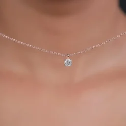 Rose Gold Aurora Gem Lab Grown Diamond Solitaire Pendant