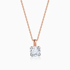Rose Gold Aurora Gem Lab Grown Diamond Solitaire Pendant