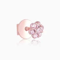 Rose Gold Baby Pink Flower Stud Kids Earrings
