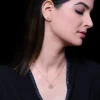Rose Gold Baguette Flower Set with Link Chain