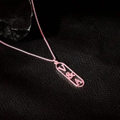 Rose Gold Bar Initial Personalised Pendant For Him
