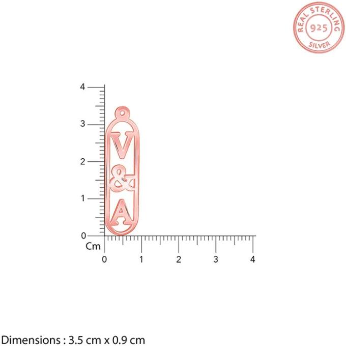 Rose Gold Bar Initial Personalised Pendant For Him