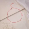 Rose Gold Beaded Box Chain Anklet