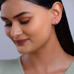 Rose Gold Beautiful Heart Earrings