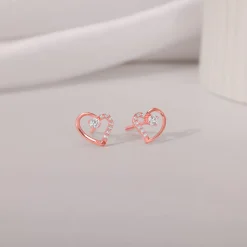 Rose Gold Beautiful Heart Earrings