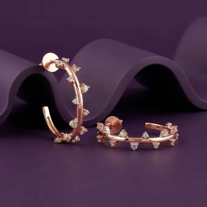 Rose Gold Beautiful Things J Hoop Earrings