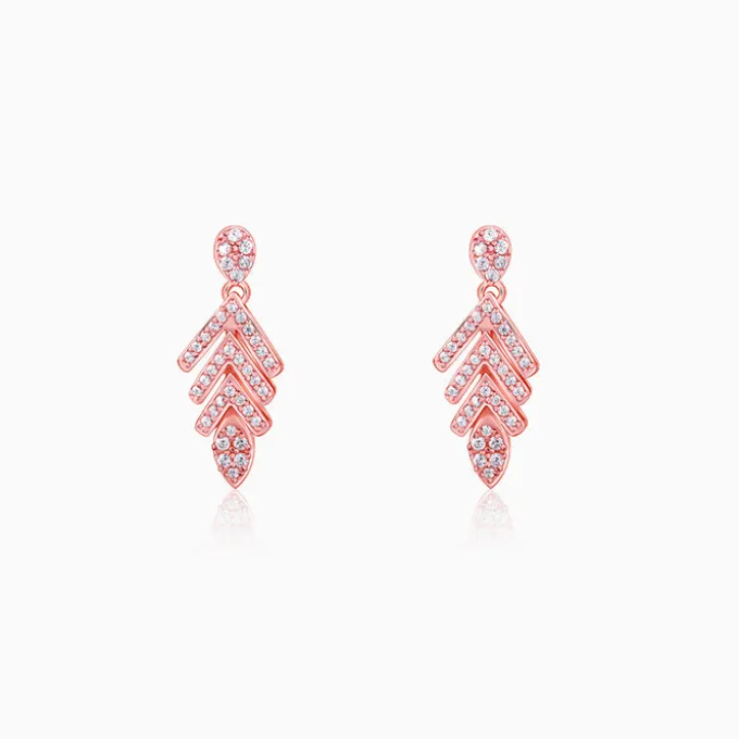 Rose Gold Belle Leaf Earrings