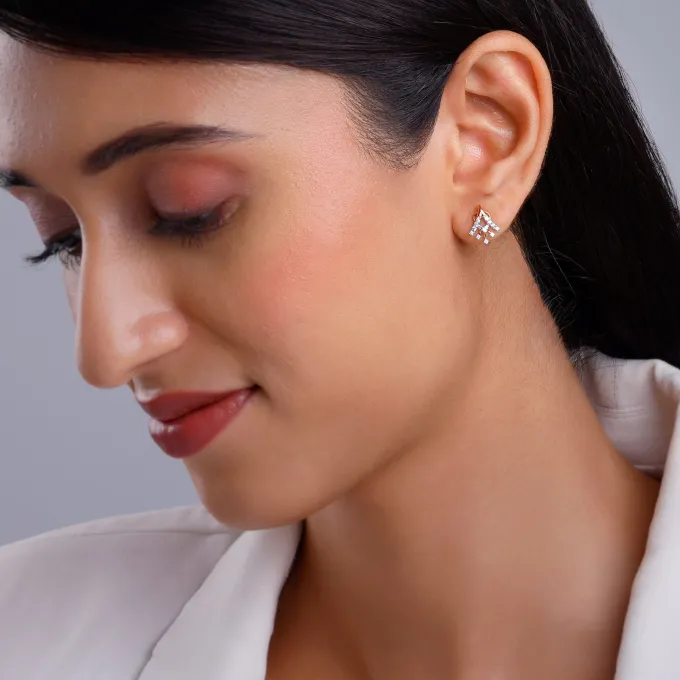Rose Gold Benignant Diamond Earrings