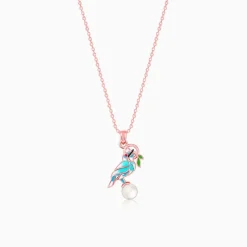 Rose Gold Blissful Bird Pendant With Link Chain