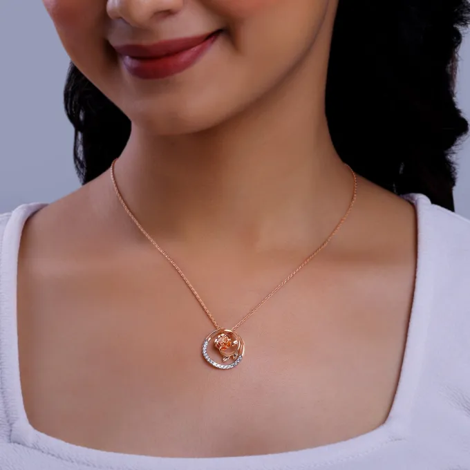 Rose Gold Blissful Shine Diamond Pendant