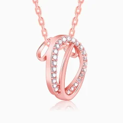 Rose Gold Bloom Ovate Pendant with Link Chain