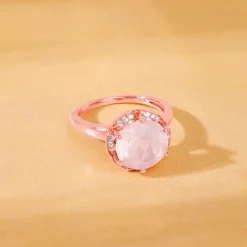 Rose Gold Bloom Rose Quartz Ring