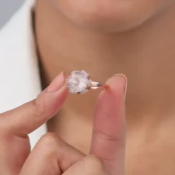 Rose Gold Bloom Rose Quartz Ring