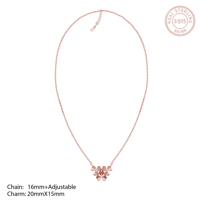 Rose Gold Blooming Flower Necklace