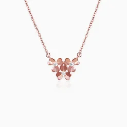 Rose Gold Blooming Flower Necklace