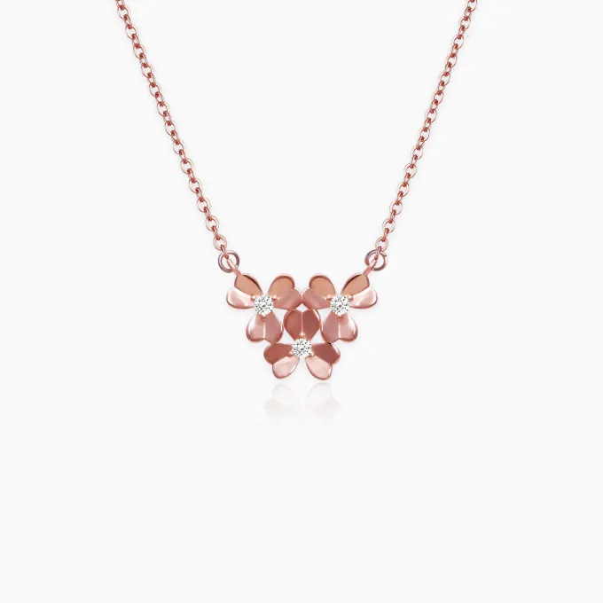 Rose Gold Blooming Flower Necklace