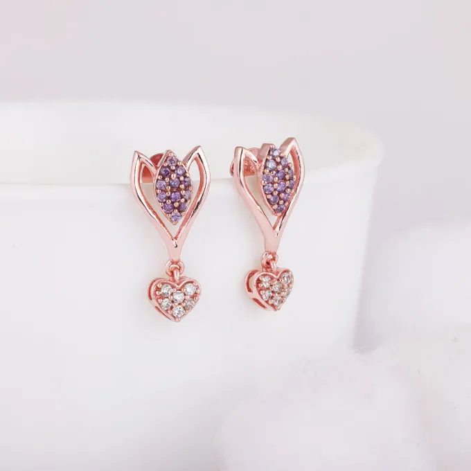 Rose Gold Blossoming Crocus Earrings