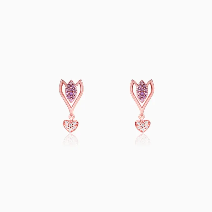 Rose Gold Blossoming Crocus Earrings