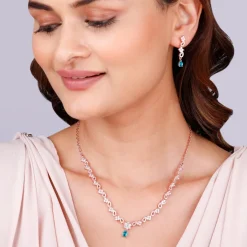 Rose Gold Blue Drop Set