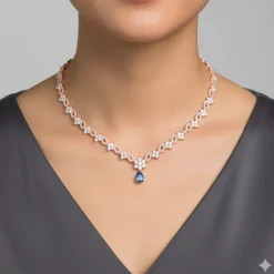 Rose Gold Blue Moon Necklace
