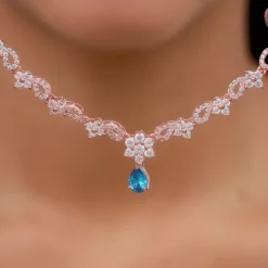 Rose Gold Blue Moon Necklace
