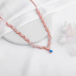 Rose Gold Blue Moon Necklace