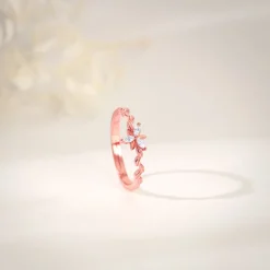 Rose Gold Bluebell Floral Ring