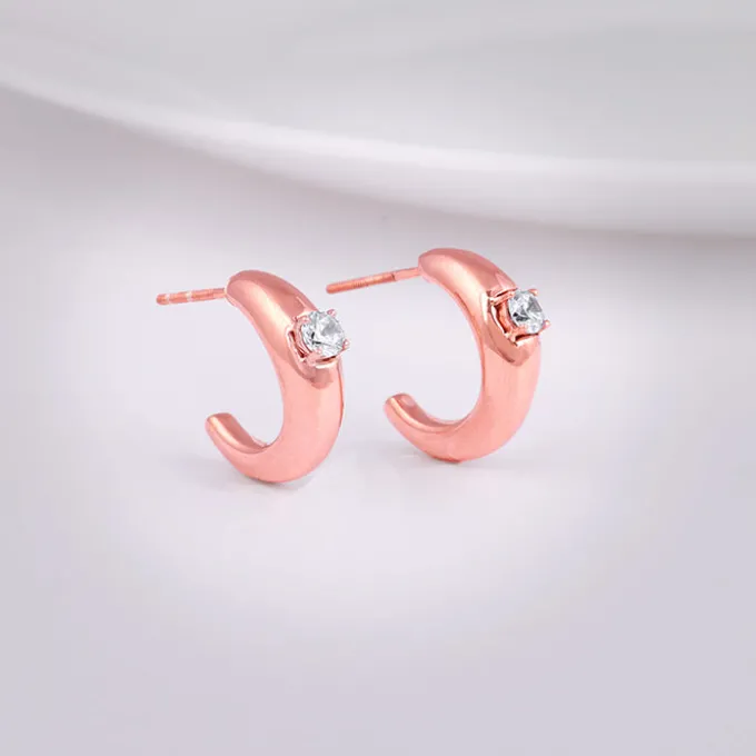 Rose Gold Blush Affair J Stud Earrings