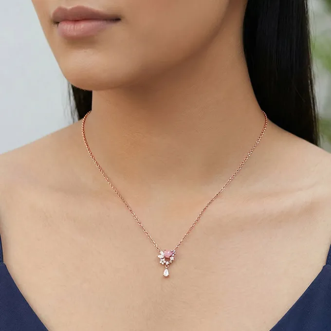 Rose Gold Blushing Blooms Necklace