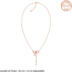Rose Gold Bow Shine Necklace