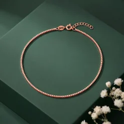 Rose Gold Box Chain Anklet