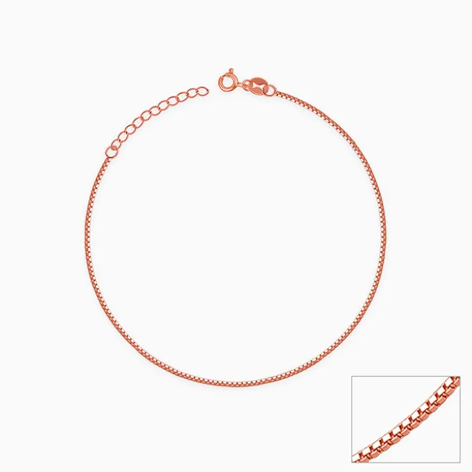 Rose Gold Box Chain Anklet