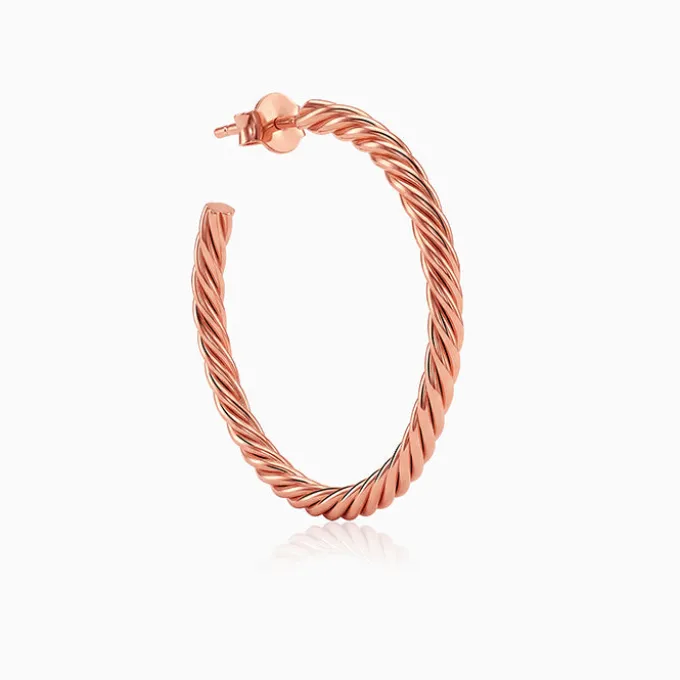 Rose Gold Braidy Hoop Earrings