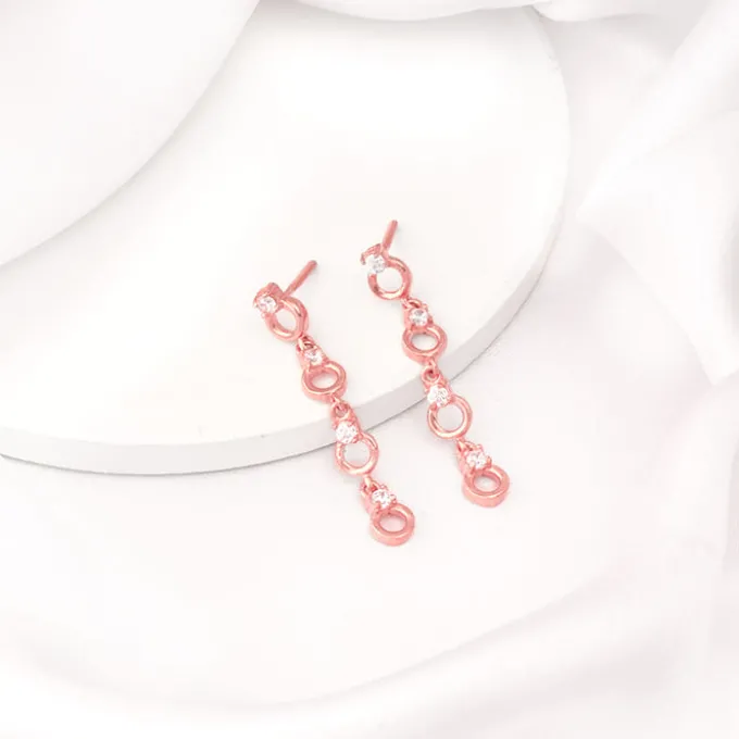 Rose Gold Bridal Blush Earrings