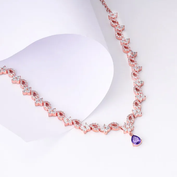 Rose Gold Bridal Celebration Necklace
