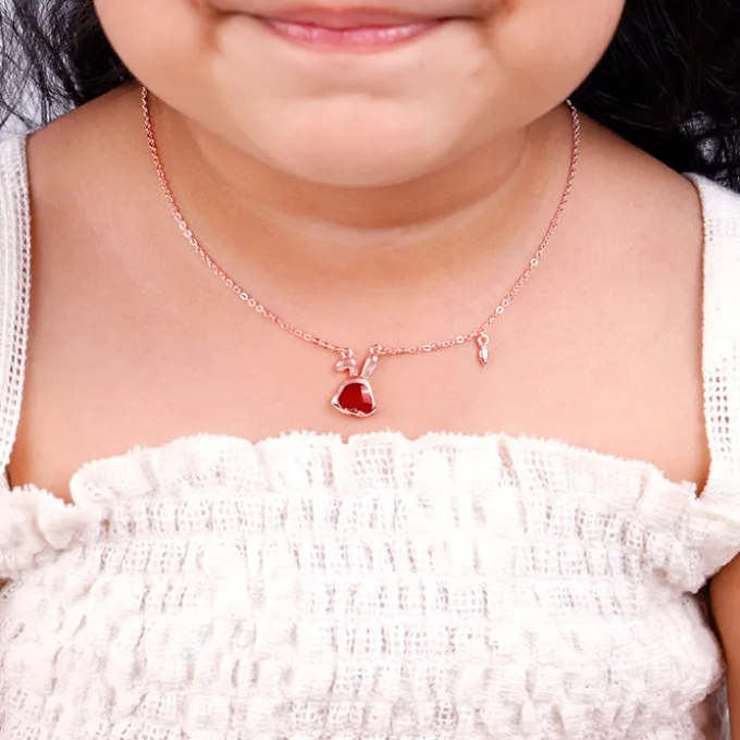 Rose Gold Bunny Kids Necklace