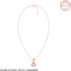 Rose Gold Bunny Kids Pendant With Link Chain