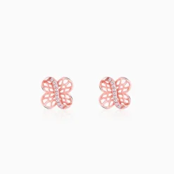 Rose Gold Buttercup Filigree Earrings