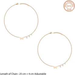 Rose Gold Butterfly Aura Anklet