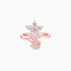 Rose Gold Butterfly Flower Ring