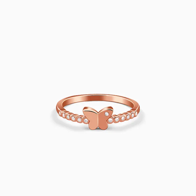 Rose Gold Butterfly Glow Ring (Size 12)