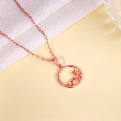 Rose Gold Butterfly Pendant with Link Chain